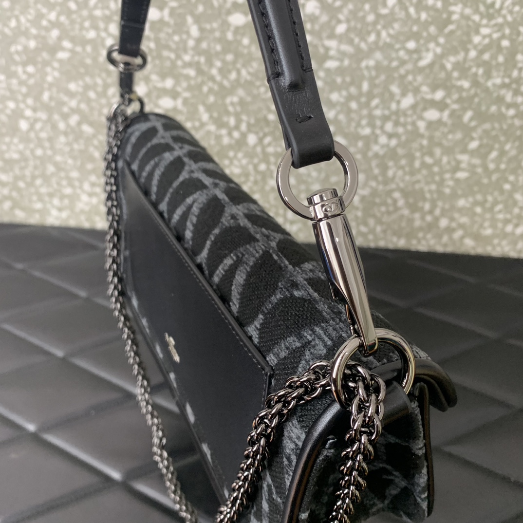 Valentino Garavani Loco Shoulder Bag in Black Toile Iconographe